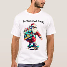 Santa tiene Navidades de patinaje retro swag