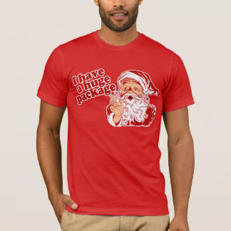 Camiseta Santa tiene un paquete enorme