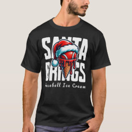 Camiseta Santa trae helado de béisbol