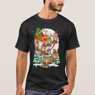 Camiseta Santa Trineo Reno Gatos Maine Coon Navidad Gato Pr