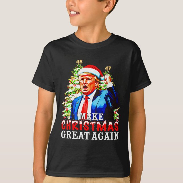 Camiseta Santa Trump 45-47 pijamas de Navidad hacen geniale (Anverso)