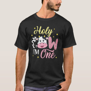 Camiseta Santa Vaca Estoy en la granja Tema Cumpleaños 1 Añ