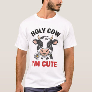 Camiseta Santa Vaca Soy Linda Vaca Divertida Grabado Vintag