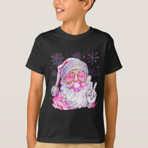 Camiseta Santa Vintage De Navidad Soplando Chicle Femenino