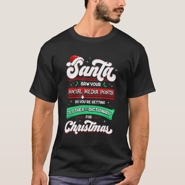 Camiseta Santa vio a tus Navidades de publicaciones en medi (Anverso)