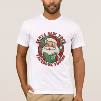 Camiseta Santa Vio Tus Fotos de Facebook Humor