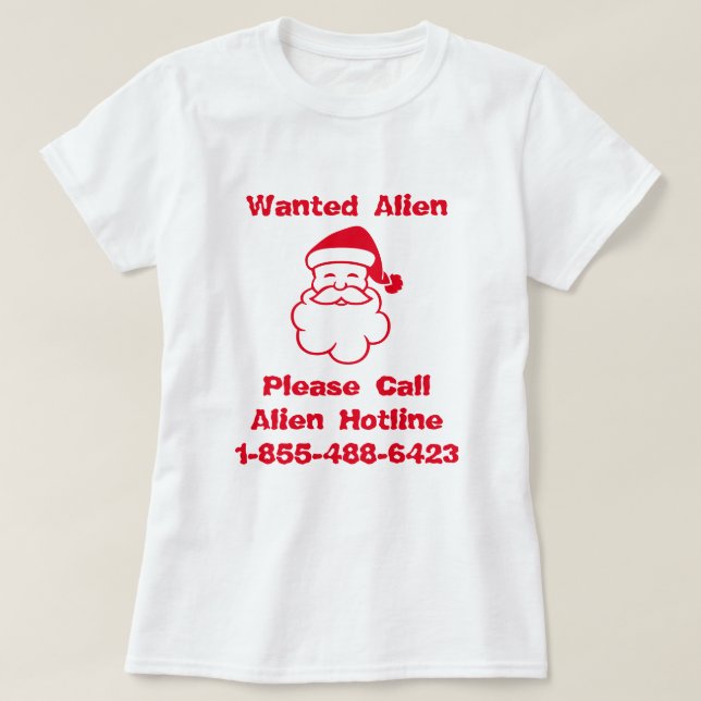 Camiseta Santa Wanted Alien (Diseño del anverso)