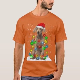 Camiseta Santa Weimaraner Christmas Light Pajama Dog Xmas M