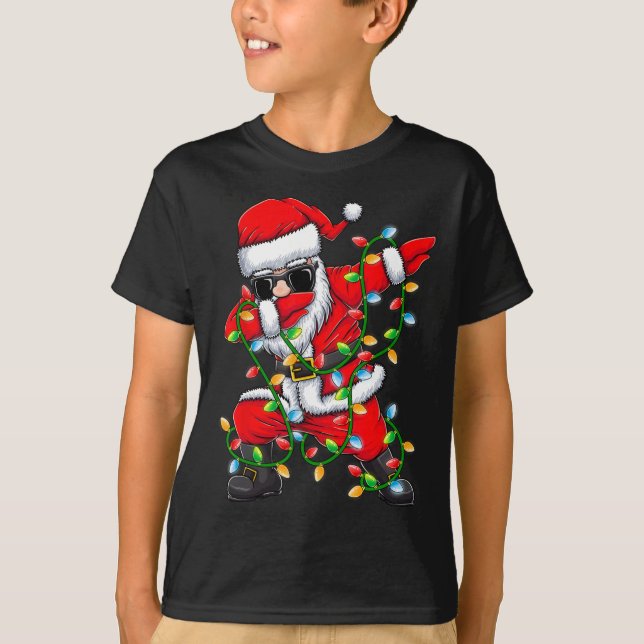 Camiseta Santa Xmas enciende Chicas Niños Navidades Regalos (Anverso)