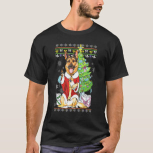Camiseta Santa Xmas German Shepherd Dogs Christmas Ugly Swe