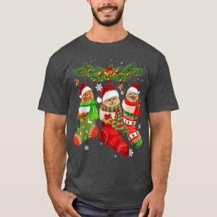 Camiseta Santa Xmas, Tres Pomeranianos Navidades De La Bata