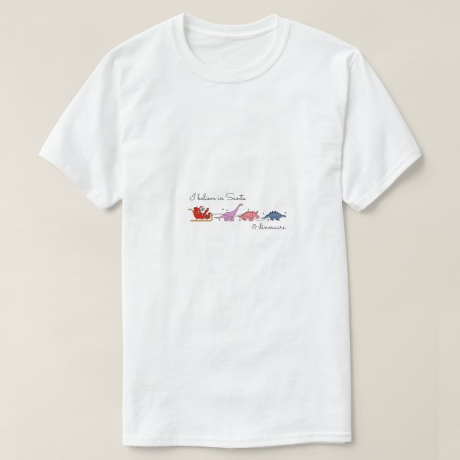 Camiseta "Santa y Dinosaurios Magia" (Diseño del anverso)