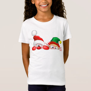 Camiseta Santa y elfo Personajes divertidos y adorables mir