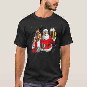 Camiseta Santa Y Jesús Funny Navidades Beer Lover Drinkin