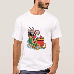 Camiseta Santa y Krampus Navidades sombríos y malvados de t