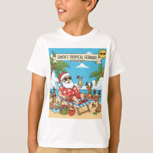 Camiseta Santa y la fuga tropical de los renos