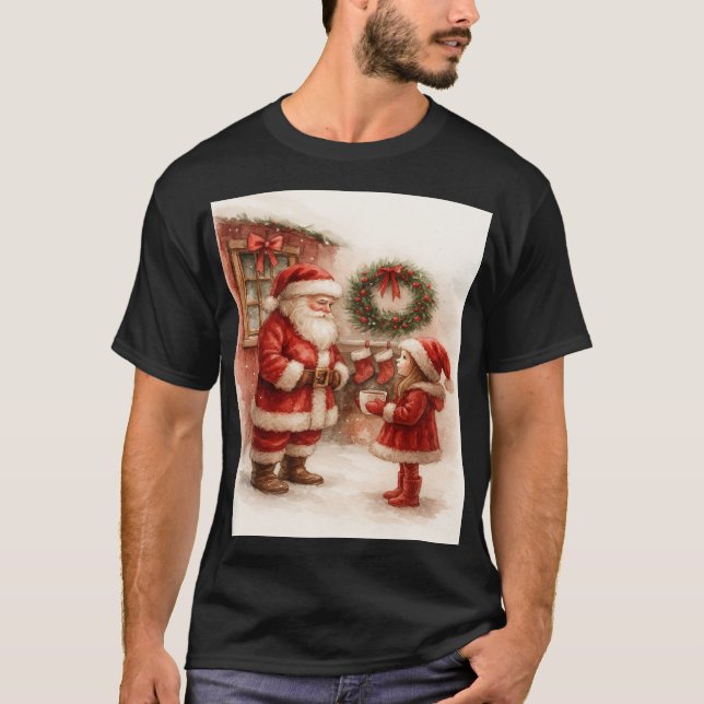 Camiseta Santa y Niña Navidad (Anverso)