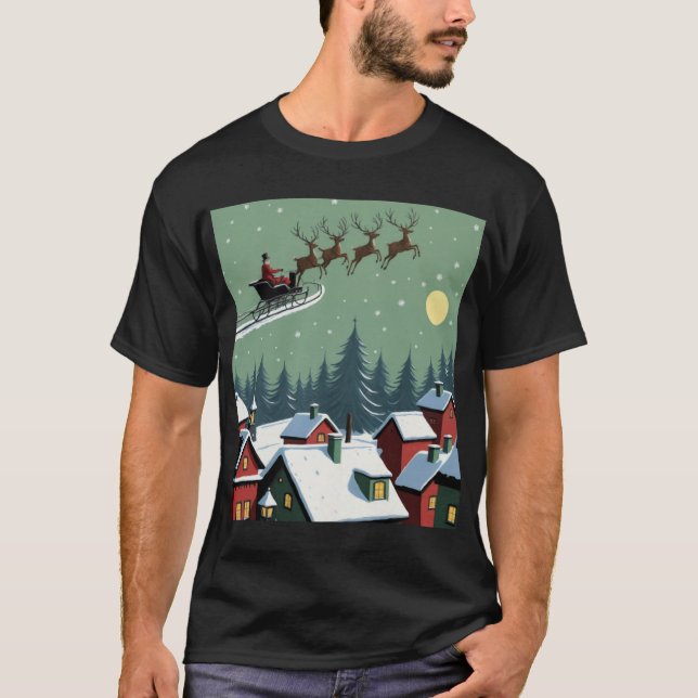 Camiseta Santa y su Sleigh (Anverso)