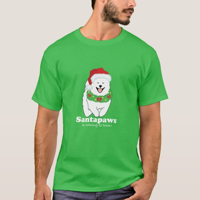 Camiseta Santapaws está llegando a la ciudad de GREEN (Anverso)