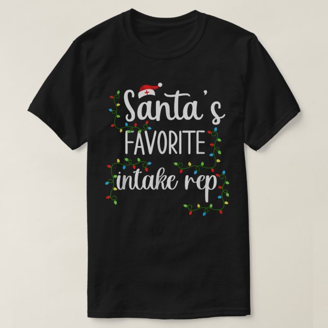 Camiseta Santa's Fav Intake Rep Funny Christmas Medical for (Diseño del anverso)
