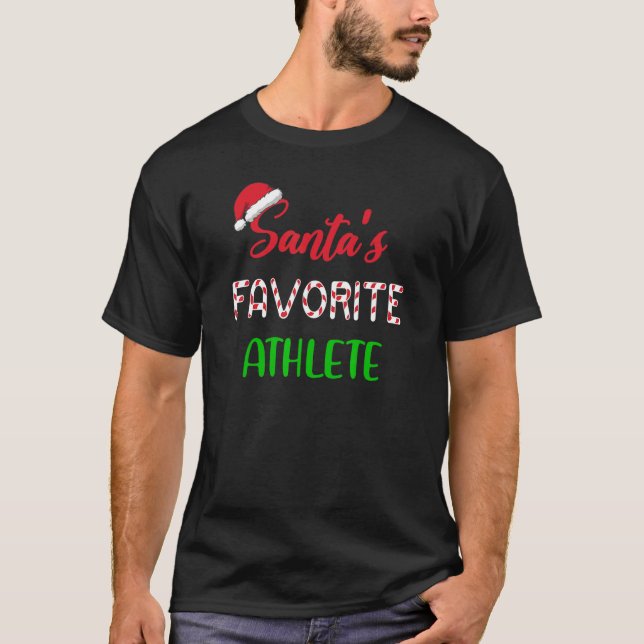 Camiseta Santas Favorite Athlete   Funny Athletics Christma (Anverso)