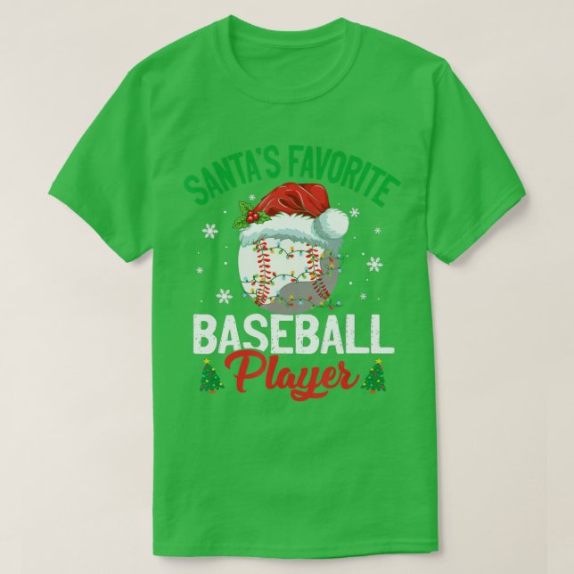 Camiseta Santas Favorite Baseball Player Christmas Pajama G (Diseño del anverso)