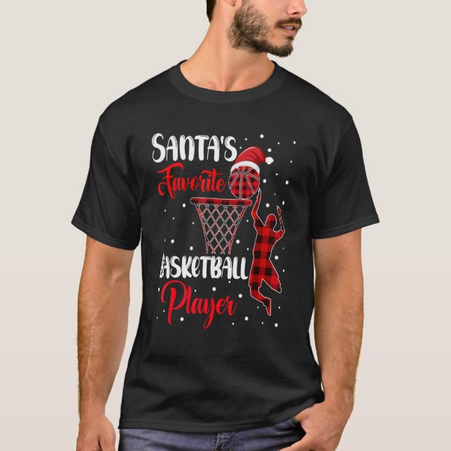 Camiseta Santa's Favorite Basketball Player Christmas Quote (Anverso)