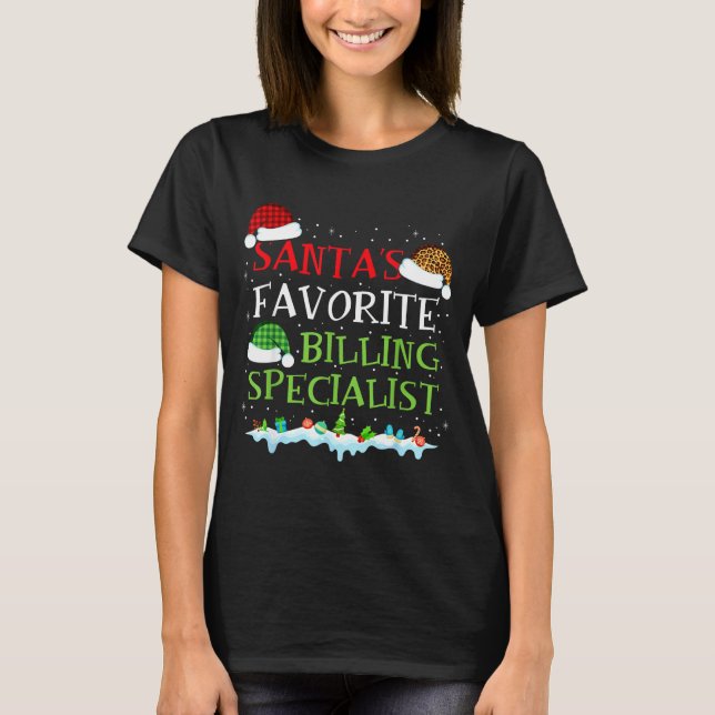 Camiseta Santa's Favorite Billing Specialist Fun Christmas  (Anverso)