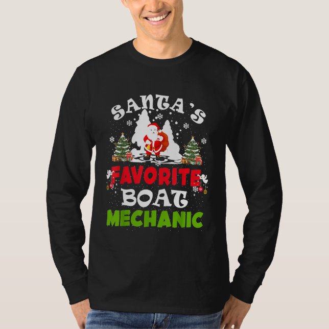 Camiseta Santas Favorite Boat Mechanic Christmas Vacation (Anverso)