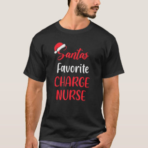 Camiseta Santa's Favorite Charge Nurse Christmas