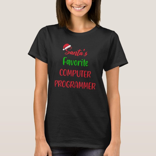 Camiseta Santas Favorite Computer Programmer     Christmas (Anverso)