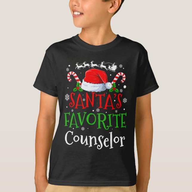 Camiseta Santa's Favorite Counselor Christmas Party  (Anverso)