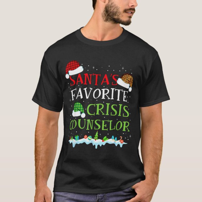 Camiseta Santa's Favorite Crisis Counselor Fun Christmas  (Anverso)