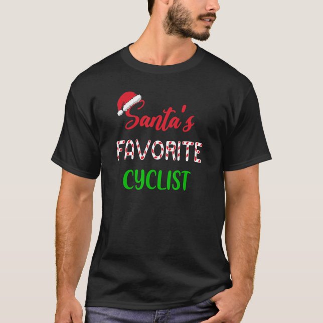 Camiseta Santas Favorite Cyclist   Funny Cycling Christmas (Anverso)