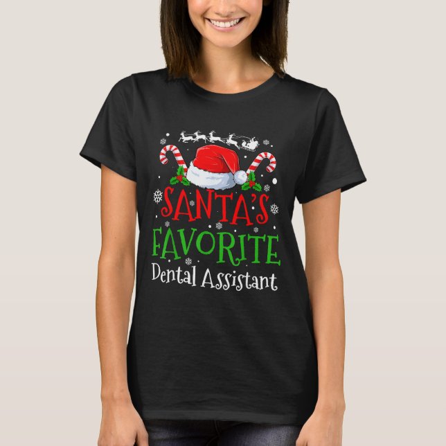 Camiseta Santa's Favorite Dental Istant Christmas Party  (Anverso)