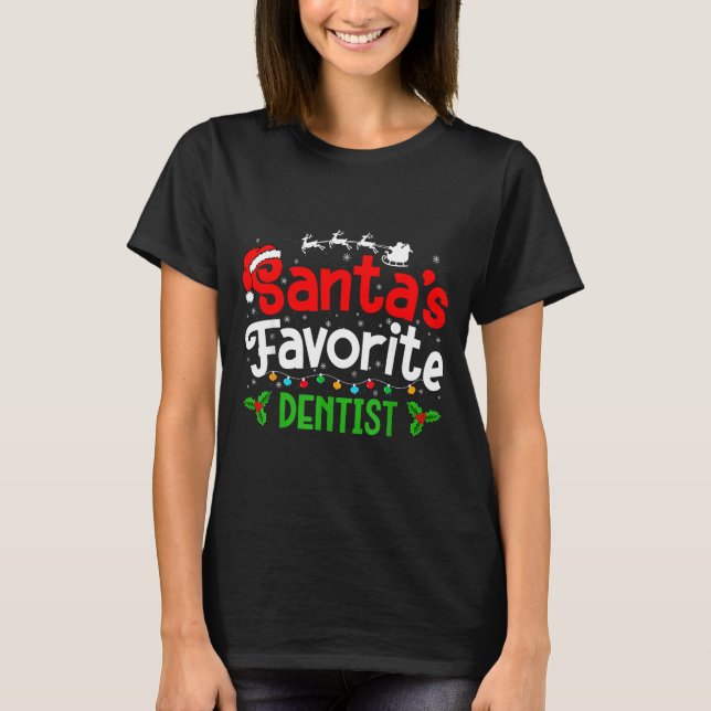 Camiseta Santa's Favorite Dentist Christmas Party  (Anverso)