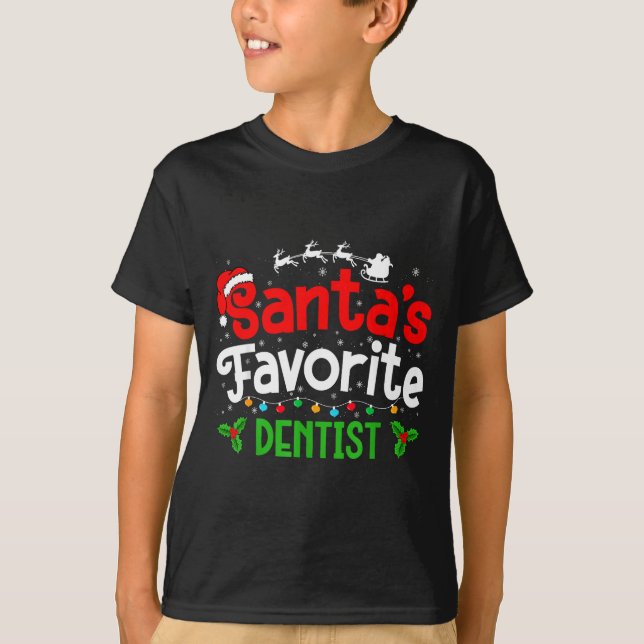 Camiseta Santa's Favorite Dentist Christmas Party  (Anverso)