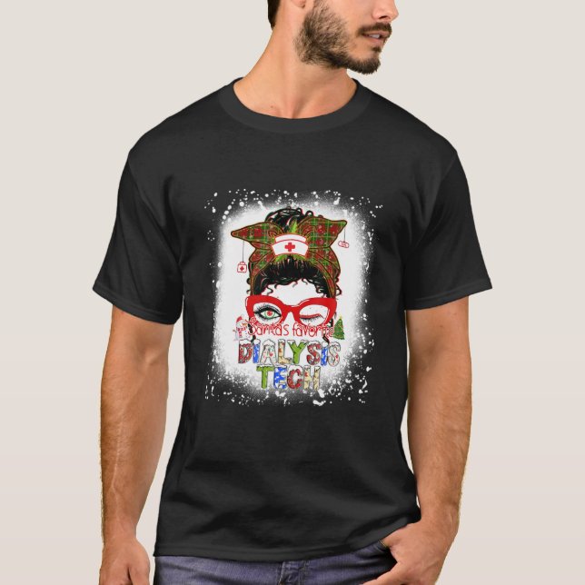 Camiseta Santa's Favorite Dialysis Tech Christmas Pajama Li (Anverso)