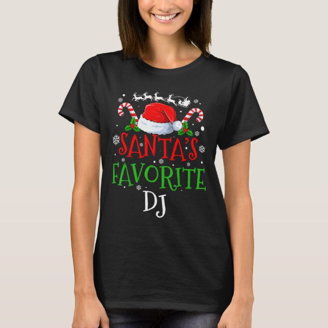 Camiseta Santa's Favorite Dj Christmas Party  (Anverso)