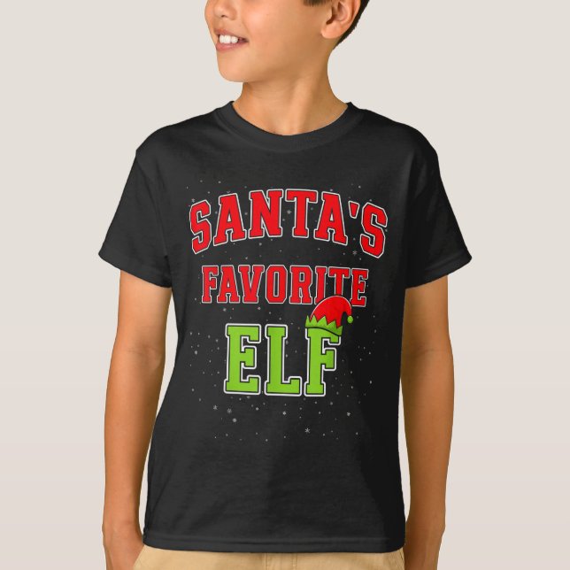 Camiseta Santa's Favorite Elf Christmas Family Matching Gro (Anverso)
