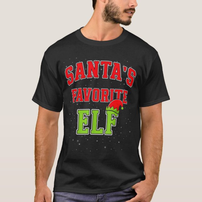 Camiseta Santa's Favorite Elf Christmas Family Matching Gro (Anverso)