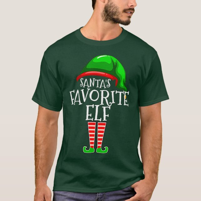 Camiseta Santas Favorite Elf Group Matching Family Gift (Anverso)