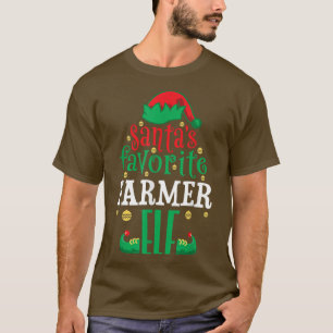 Camiseta Santas Favorite Farmer Elf Christmas Matching