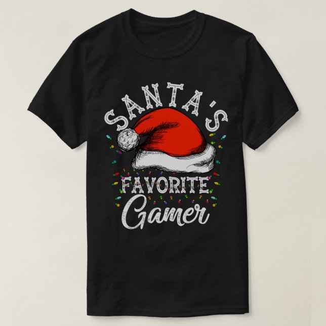 Camiseta Santa's Favorite Gamer Funny Christmas Gift For Ga (Diseño del anverso)