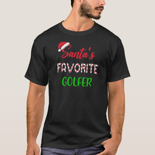 Camiseta Santas Favorite Golfer  Funny Golf Christmas (Anverso)