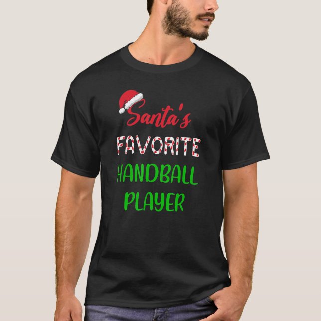 Camiseta Santas Favorite Handball Player   Handball Christm (Anverso)