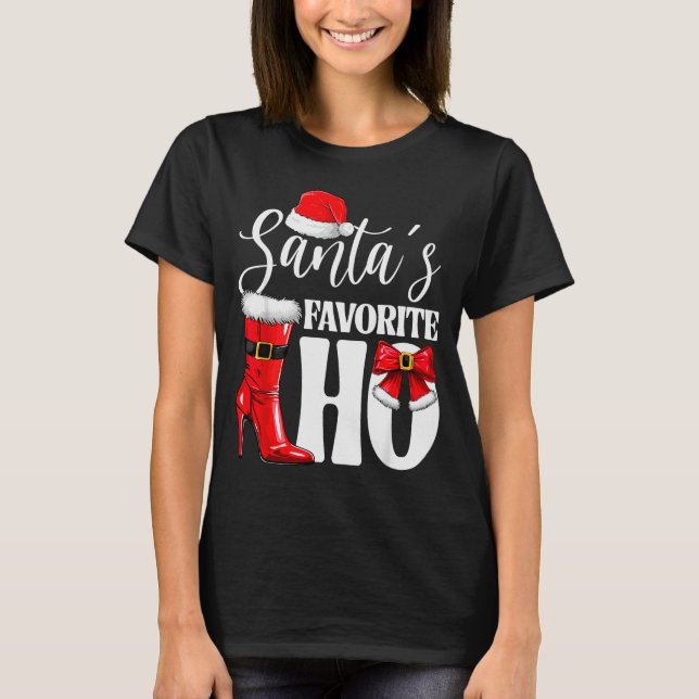 Camiseta Santa's Favorite Ho Christmas Lights Merry Christm (Anverso)