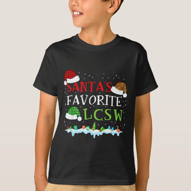 Camiseta Santa's Favorite Lcsw Fun Christmas  (Anverso)