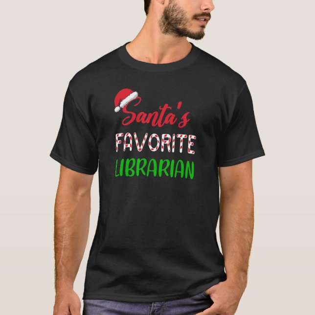 Camiseta Santas Favorite Librarian     Chritsmas (Anverso)