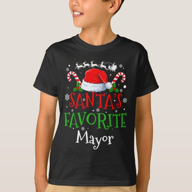 Camiseta Santa's Favorite Mayor Christmas Party  (Anverso)